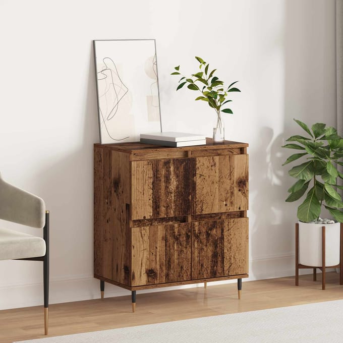 vidaXL - Dressoir - Oudhout - 60 - x - 35 - x - 70 - cm