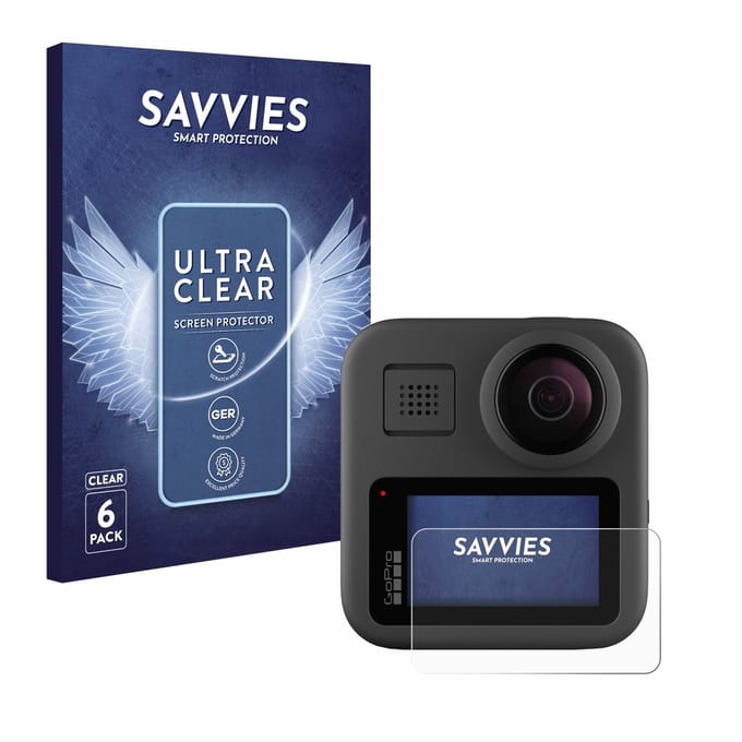 Savvies - Screenprotector voor GoPro Max - Folie Beschermfolie transparant 6 Stuks