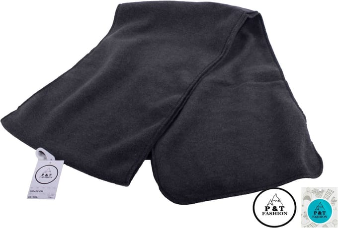 P&T Lange Fleece Sjaal - Donkergrijs - 28 x 200cm
