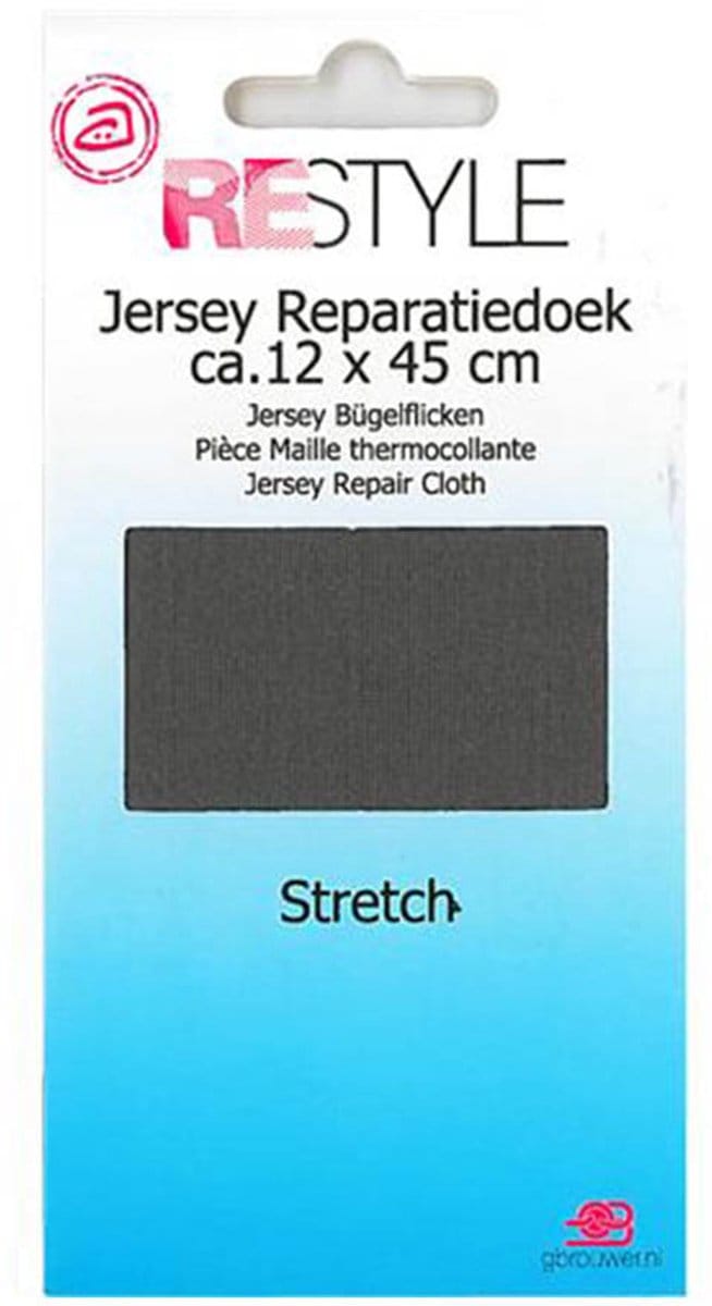 Reparatiedoek Strijkbaar- Grijs- 12 x 45 cm kleur