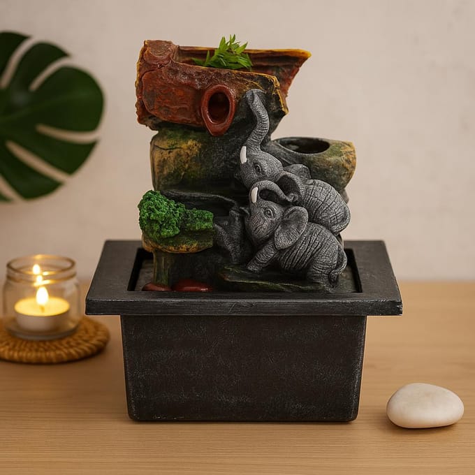 Ancient Wisdom - Decoratief beeld - Verliefde olifant - ornament - figuur - interieurdecoratie - cadeau - resin - multicolor