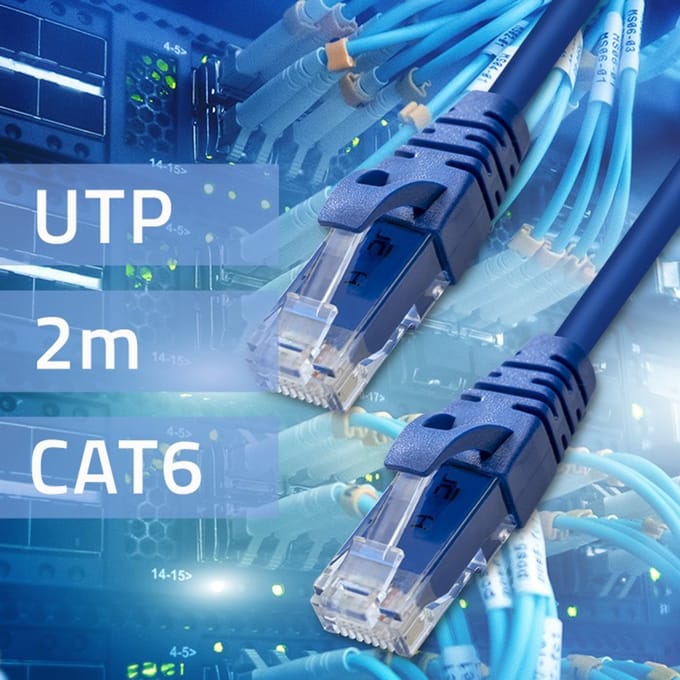 Qoltec UTP patchkabel |   CAT6 |   2x RJ-45 |   2m |   Hoge snelheid |   Goud
