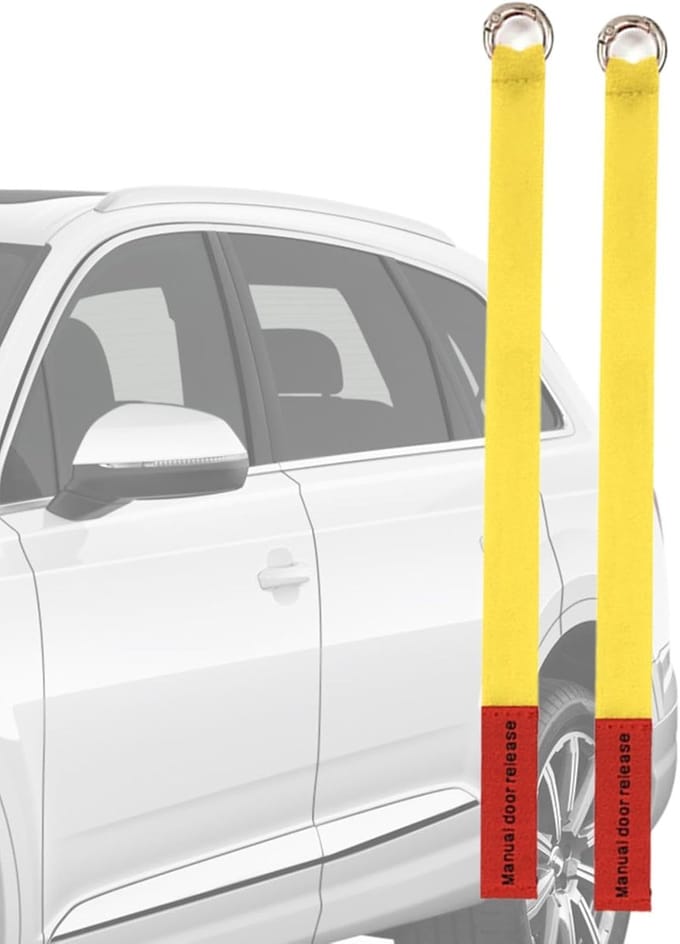Autodeurgreep - Trekkoord handgreep - Veilig instappen - Ergonomisch ontwerp - 23 cm - Geel