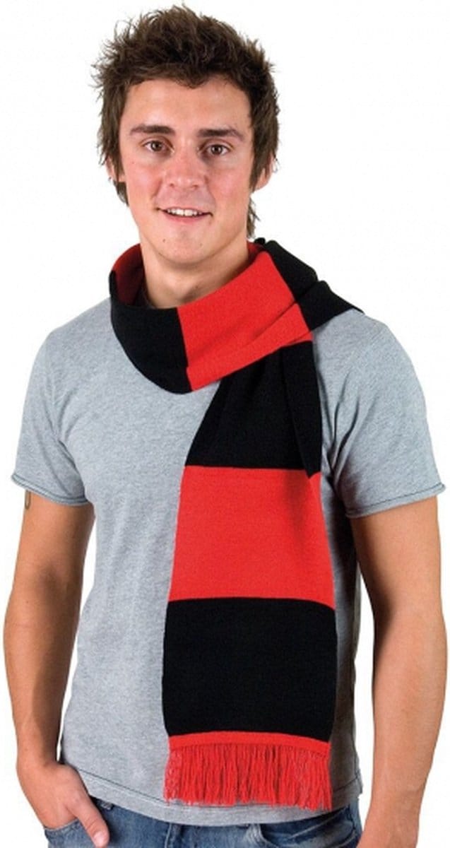 Gestreepte sjaal rood met zwart