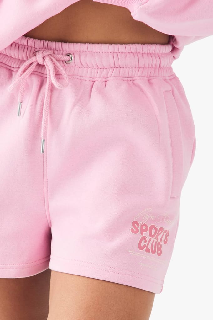 Dames Dsgn Studio Sports Club Bubble Print Sweat Short | Pink | Maat: Large