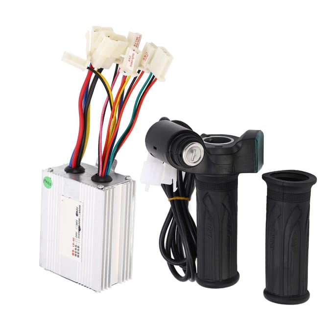 Fietscontroller Vermogensdisplay Gashandvat Elektrische Fiets Geborstelde Controller Kit voor Driewieler black