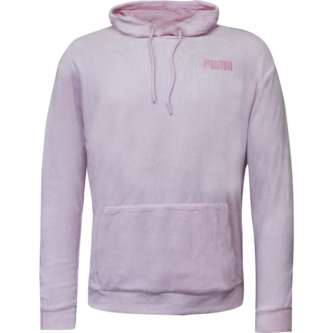 Puma Velour Hoodie Geborduurd Logo Roze Trui - Dames