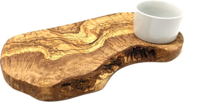 Olijfhout - Borrelplank olijfhout - Inclusief schaaltje 40-45 cm