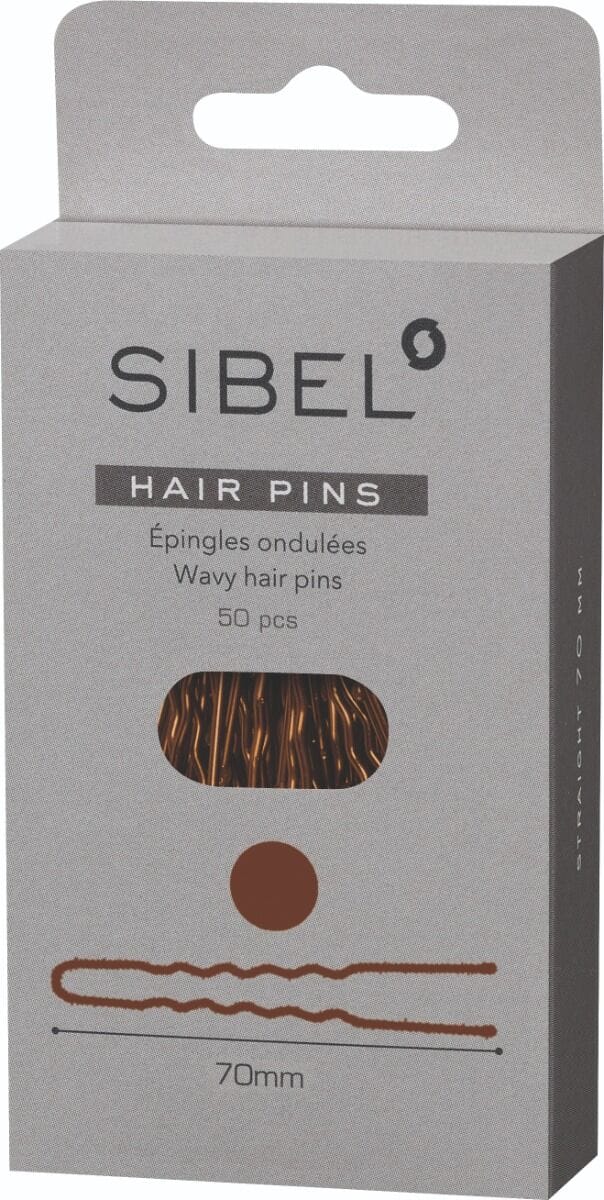 Sibel Postichenaalden geribbeld bruin 70mm-50st