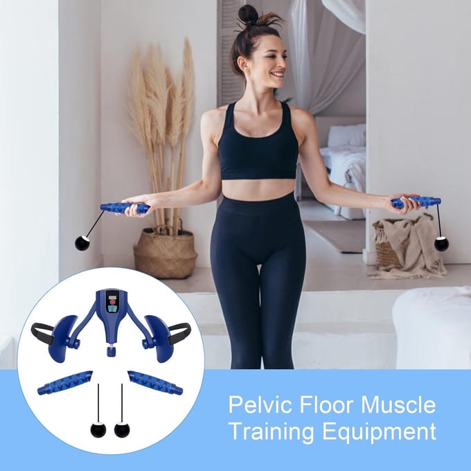 Bekkenbodemtrainer - Dijbeen trainer - Spierversterking - Verstelbare weerstand - 34 x 24 cm - Blauw