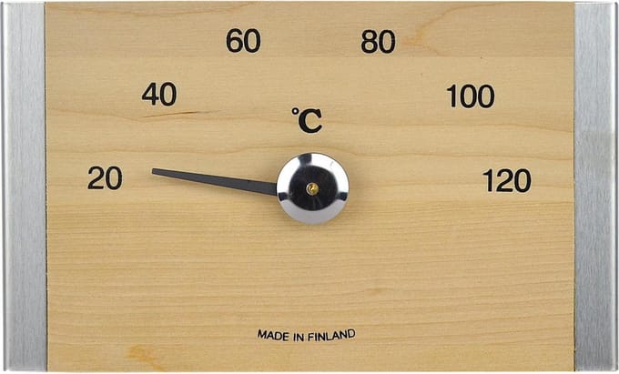 Saunia - Sauna thermometer - berken hout en RVS