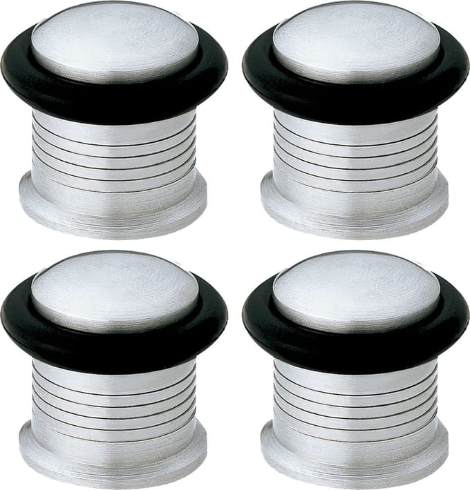 AMIG Deurstopper/deurbuffer - 4x - D22mm - inclusief schroeven - mat rvs