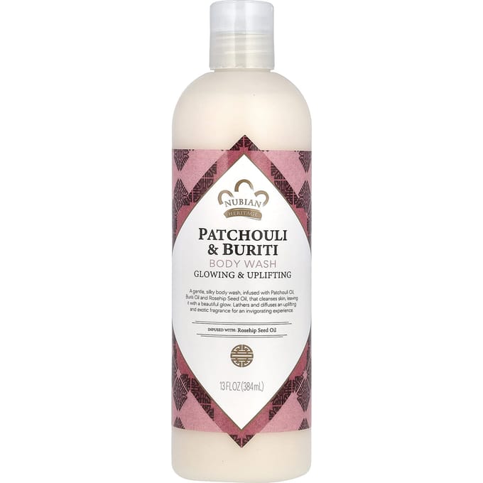 Nubian Heritage, Body Wash, Patchouli & Buriti, 13 fl oz (384 ml) white