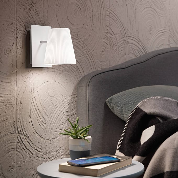 Luce Ambiente Design Wandlamp Cult, wit, breedte 11 cm, metaal/textiel