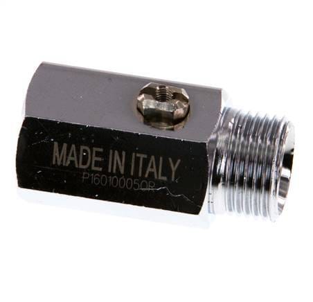 Buiten x Binnendraad G 3/8 inch 2-Weg Messing Mini-Kogelkraan Schroevendraaier Bediend 15 Bar