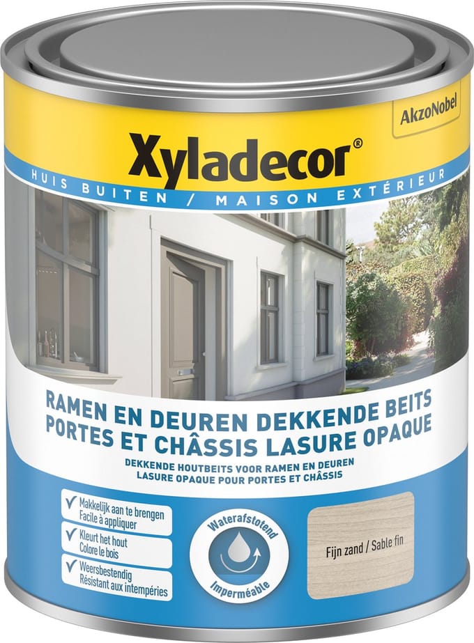 Xyladecor - Ramen & Deuren Dekkende Beits - Fijn Zand - 0,75 L