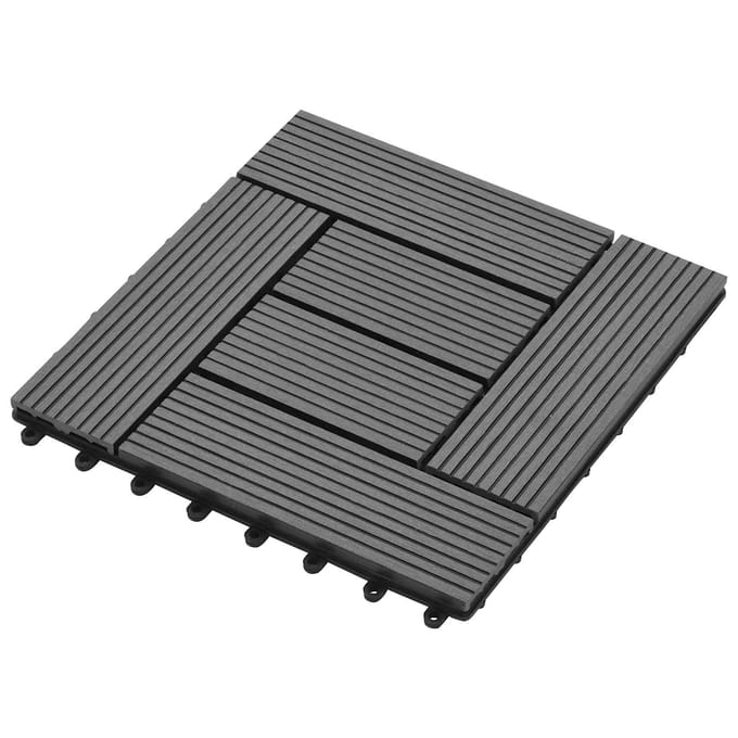vidaXL - Terras - Tegel - 11 - st - Grijs - 30 - x - 30 - cm - WPC
