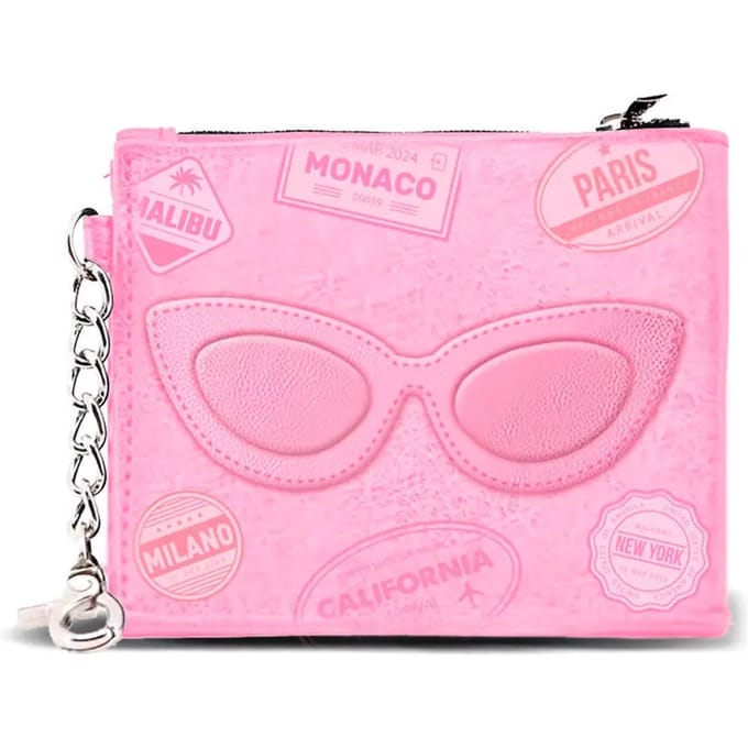 Karactermania - Barbie - Reis - Pasjeshouder - Portemonnee - Portefeuille - Sleutehanger - Roze