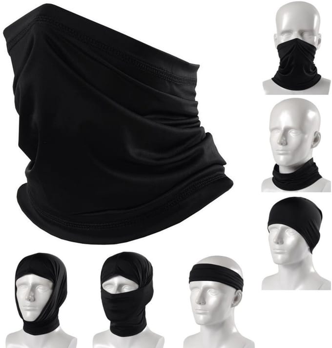 Nekwarmer / skimasker Zwart (One-size)