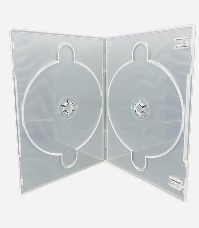 50 Stuks Dunne Dubbele DVD CD Blu-ray Hoezen (7mm Rugdikte) - Transparant
