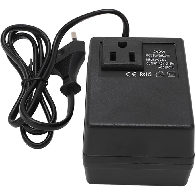 Reisadapter met Spanningsomvormer Universele Reisstekkeradapter 200W Maximum black