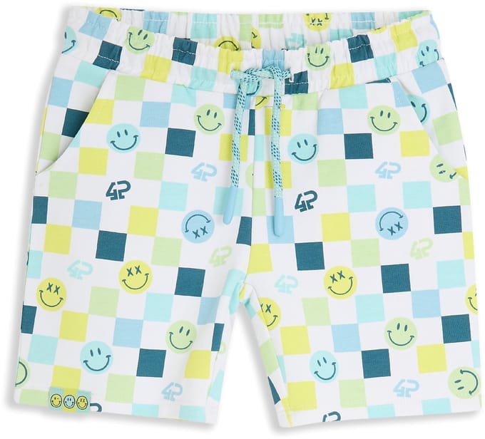 4PRESIDENT Korte Broek Jongens Short - Smile Check Aop - Maat 86