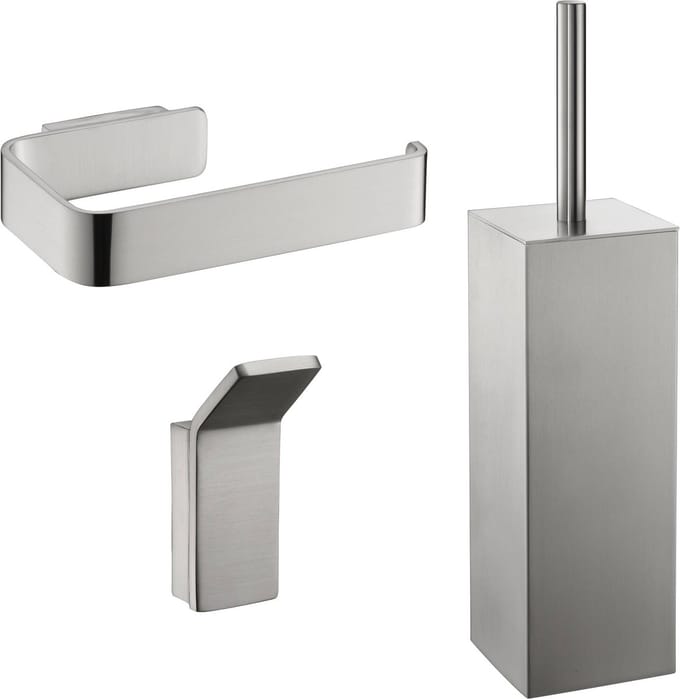 Ben Torgetto 3-delige toiletset geborsteld nikkel