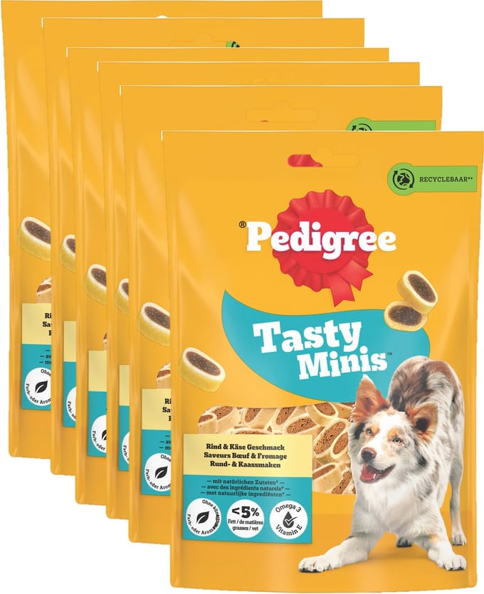 Pedigree Hondensnacks - Tasty Minis Cheesy Bites - Kaas Rund - 6x140g