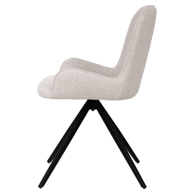PTMD - Eetkamerstoel Leander - Beige - 58x53.5x83.5cm