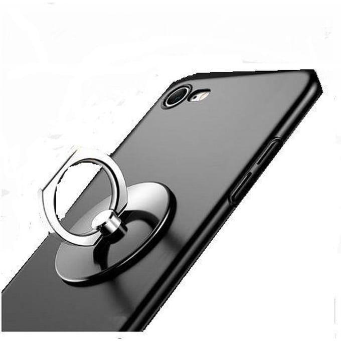 Bague adhésive metalique support main anneau noir pour Smartphone noir