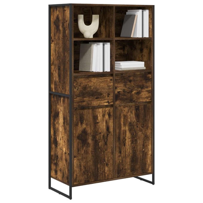 vidaXL - Dressoir - Rook - Eik - 81 - x - 36 - x - 150.5 - cm - Bewerkt - hout