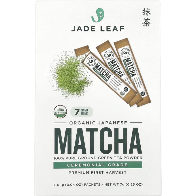 Jade Leaf Matcha, Biologische Japanse Matcha, 7 Zakjes, 0,04 oz (1 gram) Elk white