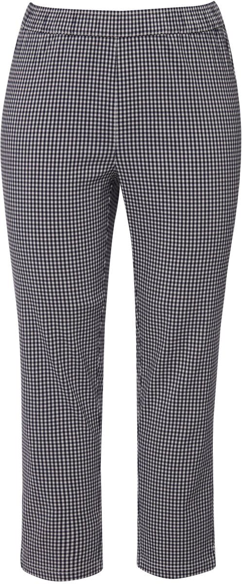 Ulla Popken - Dames - 7/8-bengalin broek Sienna vichyruit zeer elastisch - Marine - Maat 64