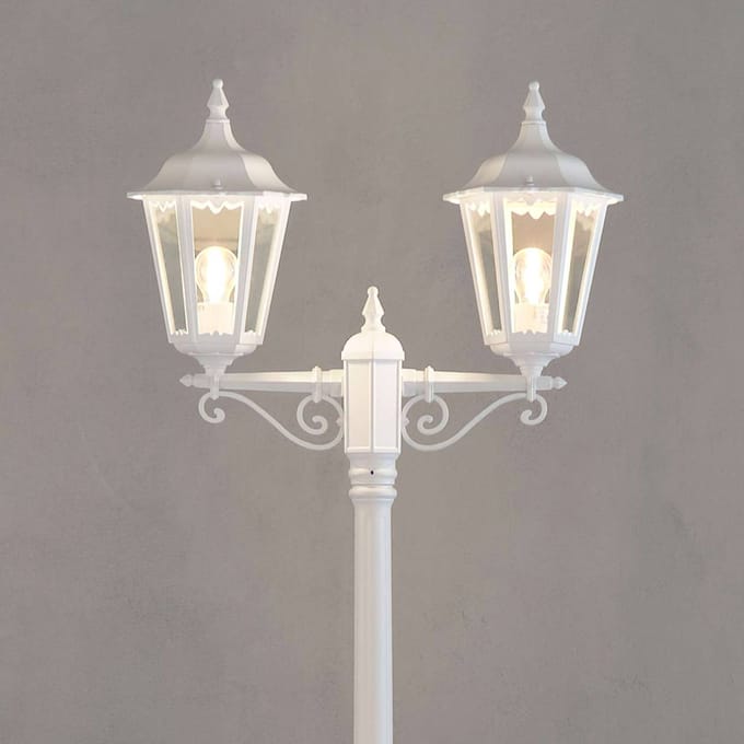 Konstsmide Mastlamp Firenze, 2-lamps, wit