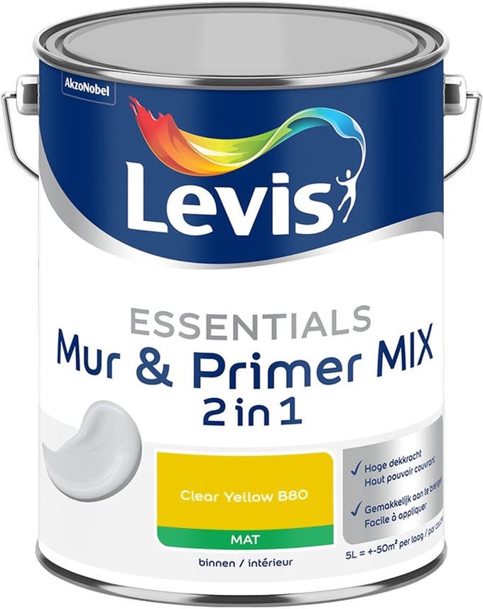 Levis - Essentials Mur & Primer Mix - Clear Yellow B80 - Mengverf - 5 L