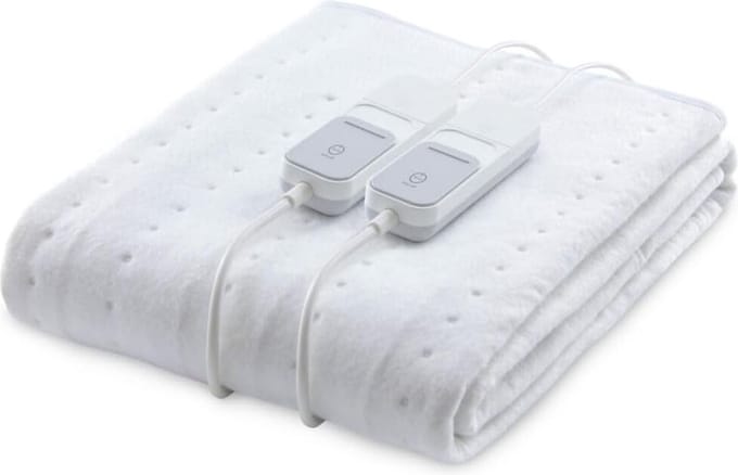 White-label® Elektrische Onderdeken 2 Persoons - Warmtedeken Elektrisch - Extra Zacht - Wit