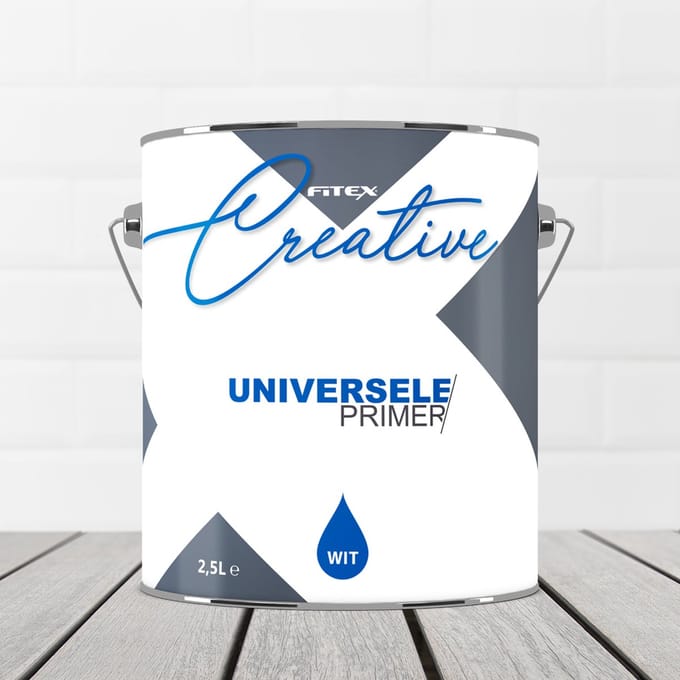 Fitex Creative Universele Primer Wit Wit - 2,5 liter wit- Grondverf - Dekkend - Binnen en buiten - Mat -