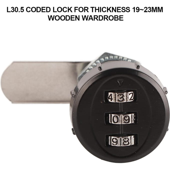 3-cijferige codecombinatie Cam-kast Zinklegering Wachtwoordbeveiliging Gecodeerd slot L 30.5 gray