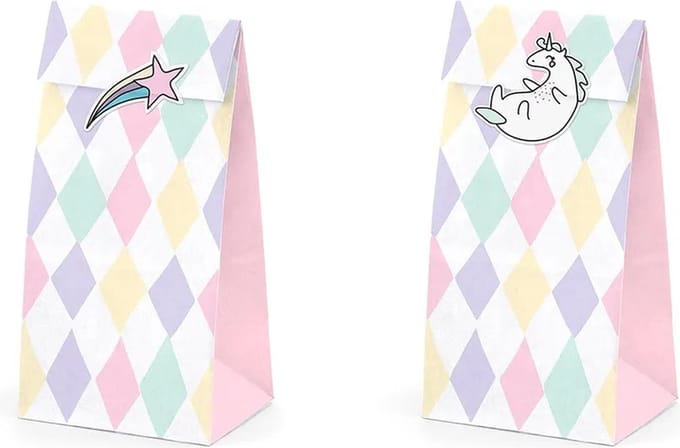 PartyDeco Traktatie Zakjes Unicorn set/6