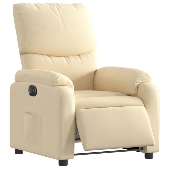 vidaXL - Fauteuil - verstelbaar - elektrisch - stof - crèmekleurig