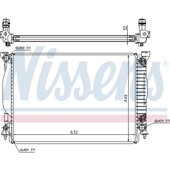 Radiator, motorkoeling NISSENS 60307A