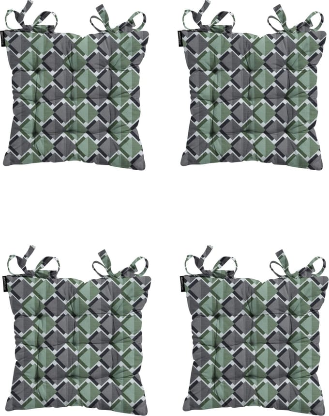 Madison - Zitkussen - Universeel - 4 stuks - 46 x 46 cm - Siem Green - Tuin - Toscane