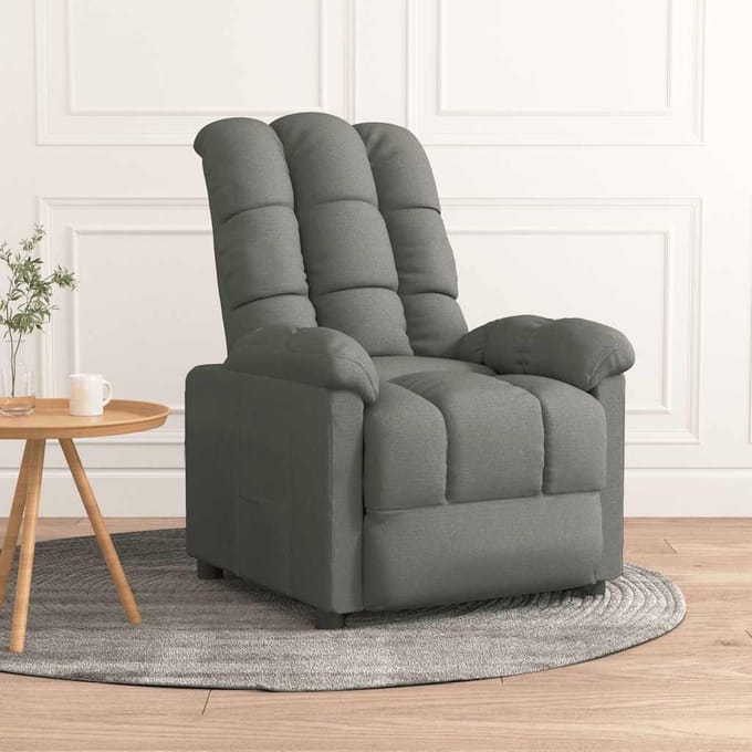 vidaXL - Fauteuil - verstelbaar - stof - donkergrijs