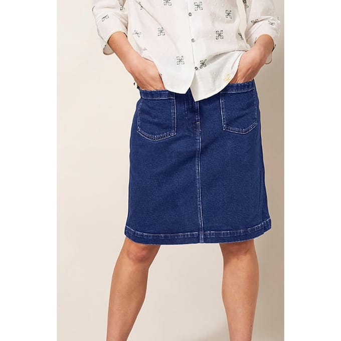 White Stuff Melody Denim Skirt Dark Denim Größe: 22 | Midiröcke Outlet | Damen | Blau