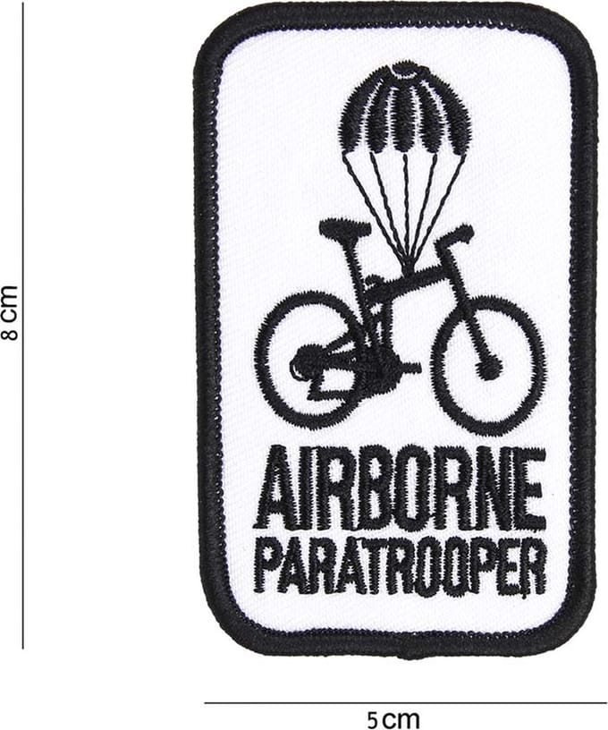Embleem stof Paratrooper wit