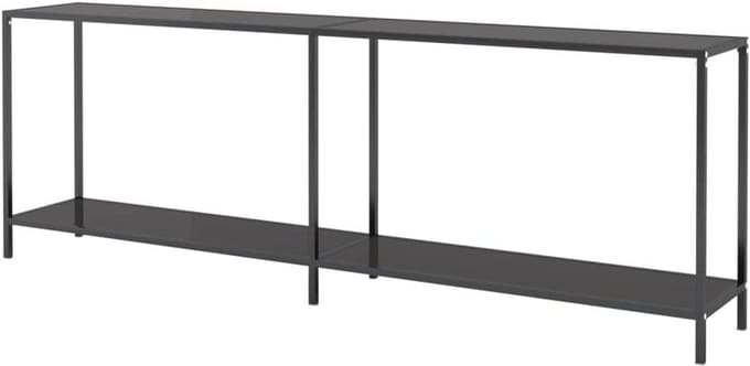 vidaXL Wandtafel 220x35x75,5 cm gehard glas zwart