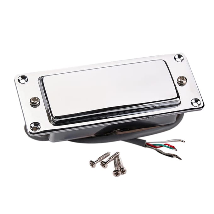 Mini Humbucker Pickup Kit Compatibel met LP Elektrische Gitaar Halsbrug Dubbele Spoel Pick-up Chroom white