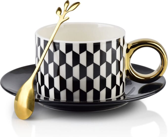 Affekdesign - Kendal reeks - unieke kop met schotel en lepel - 230ml
