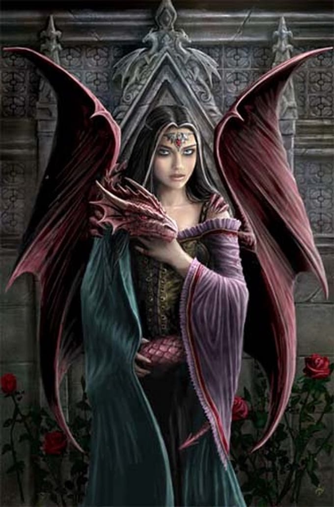 Anne Stokes Wenskaart Soul Mates