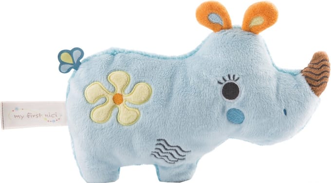Nici Knuffeldier Neushoorn 2d Manuffi 20 Cm Pluche Blauw